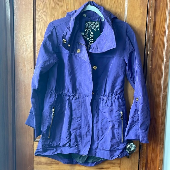 ANORAK Jackets & Blazers - Purple Anorak hooded Windbreaker/Raincoat/Jacket